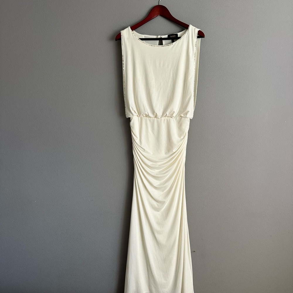 LAUNDRY Cream Sleeveless Dress